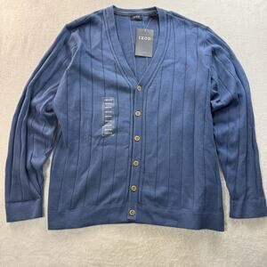 Vtg NWT Cotton Cardigan Sweater Blue Men’s Medium Grandpa Indie Academia Preppy